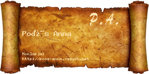 Poós Anna névjegykártya